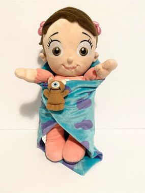 Disney Babies Monsters Inc Boo Stuffed Animal Plush Toy w Blanket Baby 12”